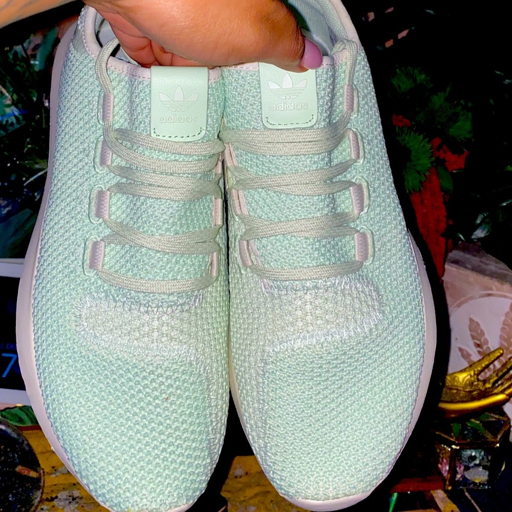 *NEVER WORN* mint green adidas sneakers